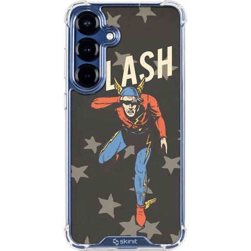 DC Comics The Flash Retro Action Pose Galaxy S25 Clear Case